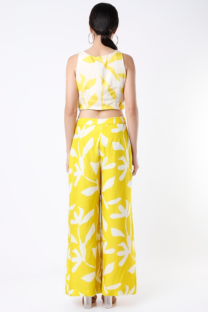 Mustard & Off White Digital Printed Blouse by Koai at Pernia's Pop Up Shop