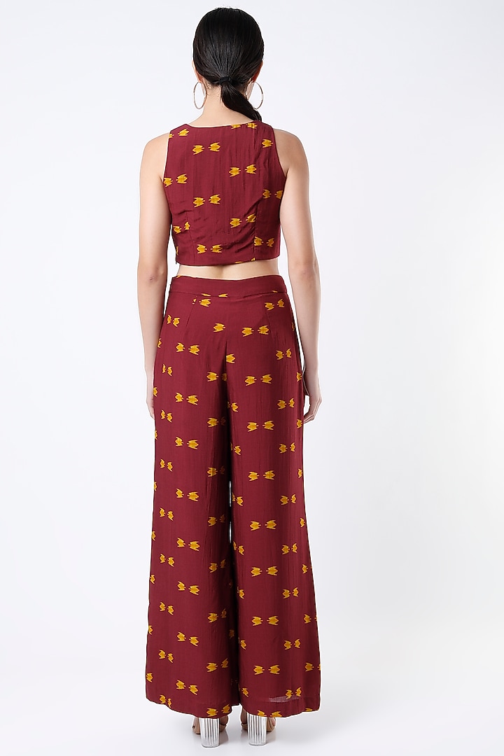 Mustard & Maroon Digital Printed Blouse by Koai at Pernia's Pop Up Shop
