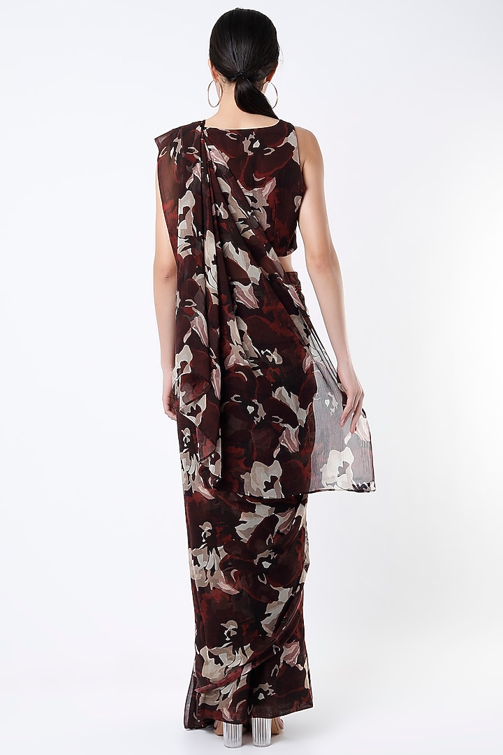 Maroon Digital Printed Festive Saree by Koai at Pernia's Pop Up Shop