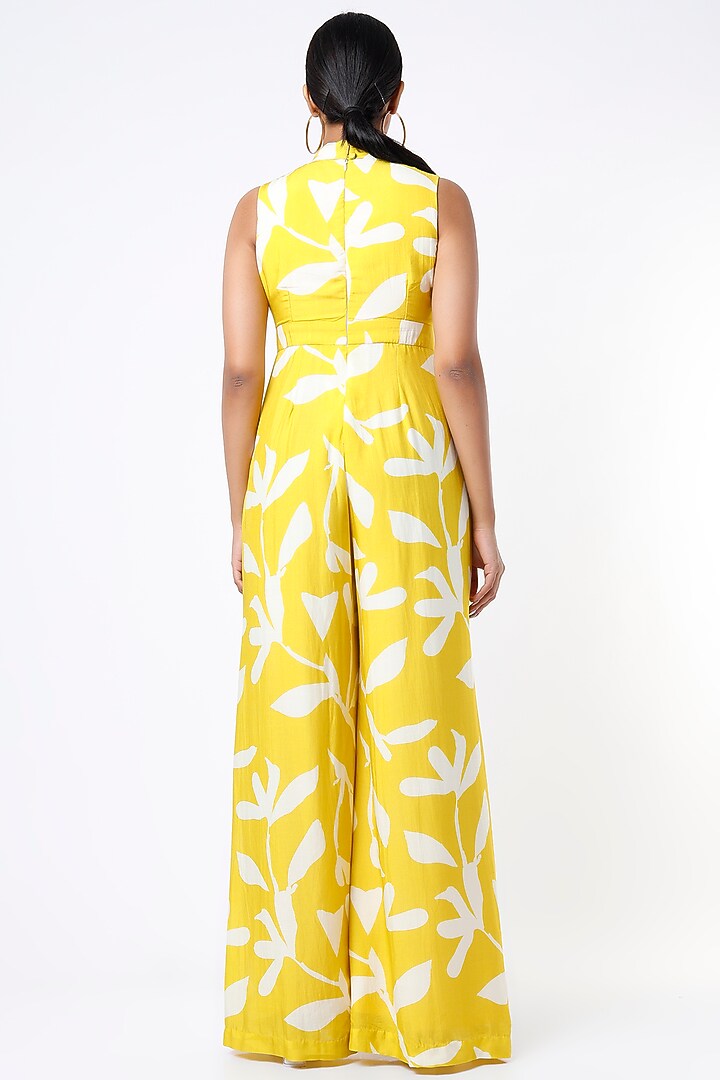 Mustard Digital Printed Jumpsuit by Koai at Pernia's Pop Up Shop