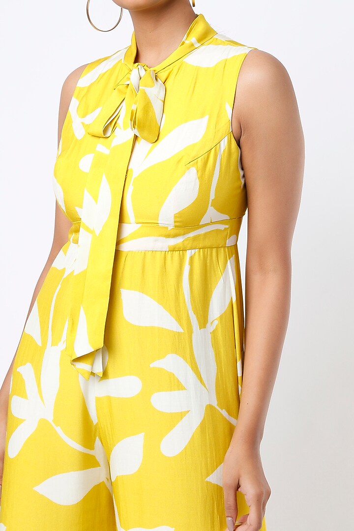 Mustard Digital Printed Jumpsuit by Koai at Pernia's Pop Up Shop