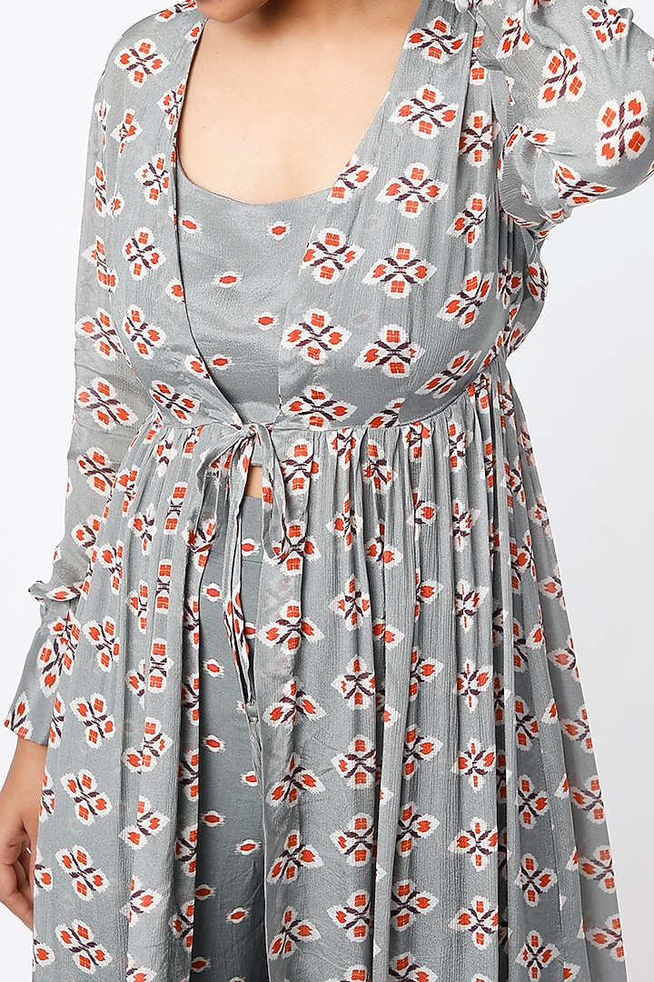 Grey Digital Printed Cape by Koai at Pernia's Pop Up Shop