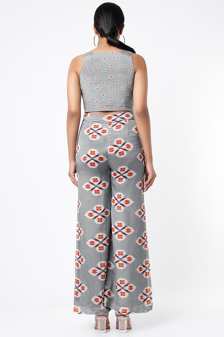 Grey & Blue Digital Printed Pants by Koai at Pernia's Pop Up Shop