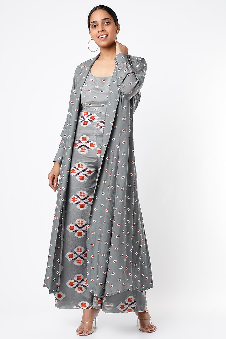 Grey Digital Printed Cape by Koai at Pernia's Pop Up Shop