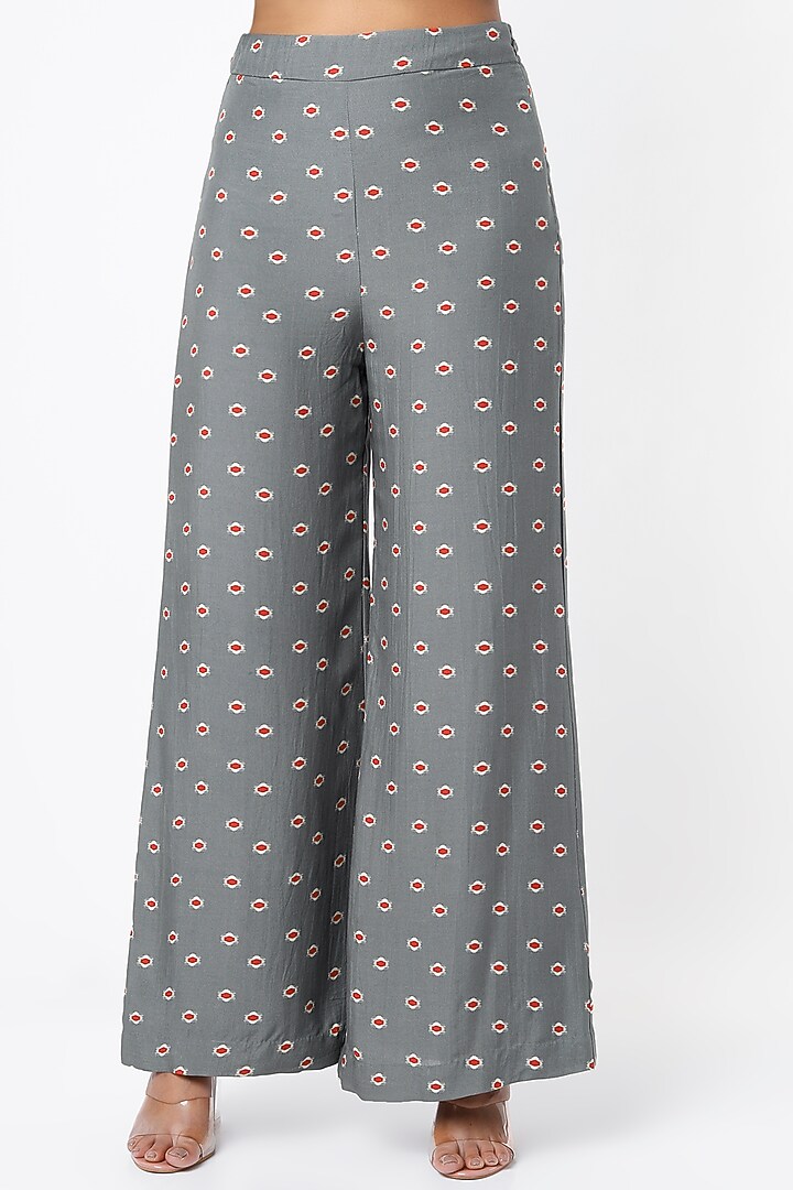 Grey Printed Pants by Koai at Pernia's Pop Up Shop
