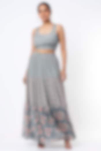 Grey Digital Printed Skirt by Koai