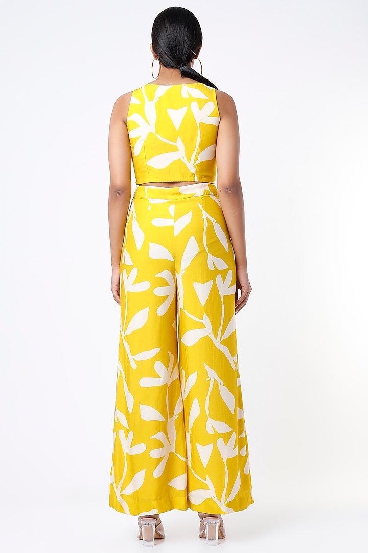 Mustard Floral Printed Bustier by Koai at Pernia's Pop Up Shop
