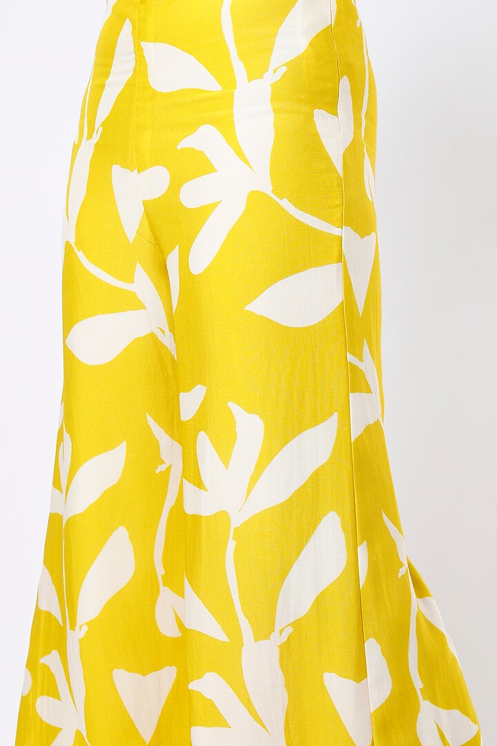 Mustard Floral Printed Pants by Koai at Pernia's Pop Up Shop