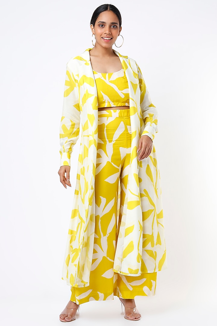 Mustard Floral Printed Cape by Koai at Pernia's Pop Up Shop
