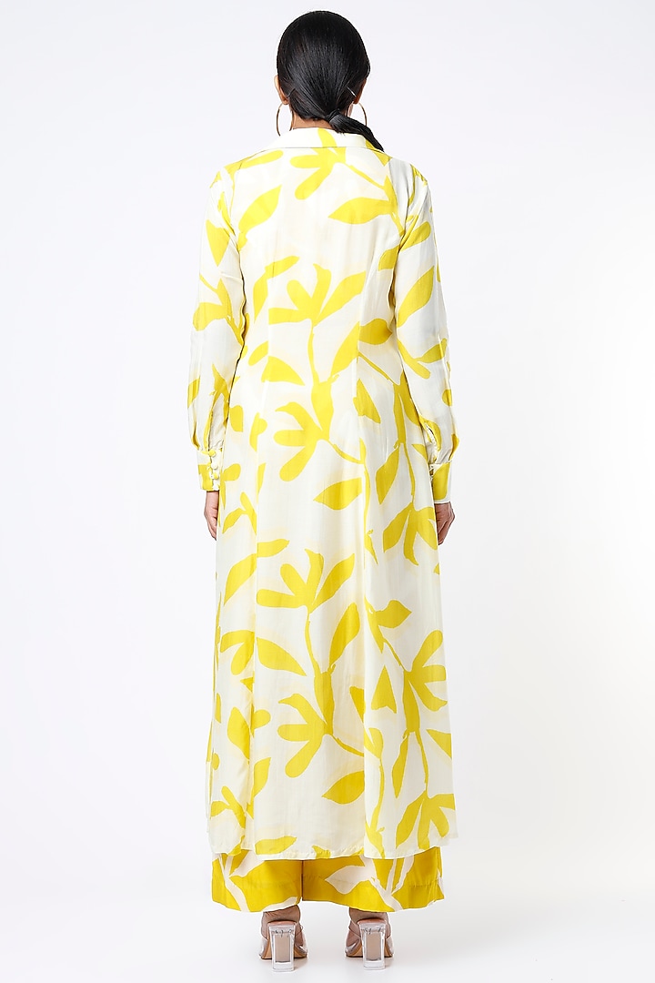 Mustard Floral Printed Cape by Koai at Pernia's Pop Up Shop