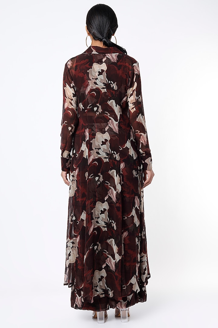 Maroon Digital Printed Cape by Koai at Pernia's Pop Up Shop