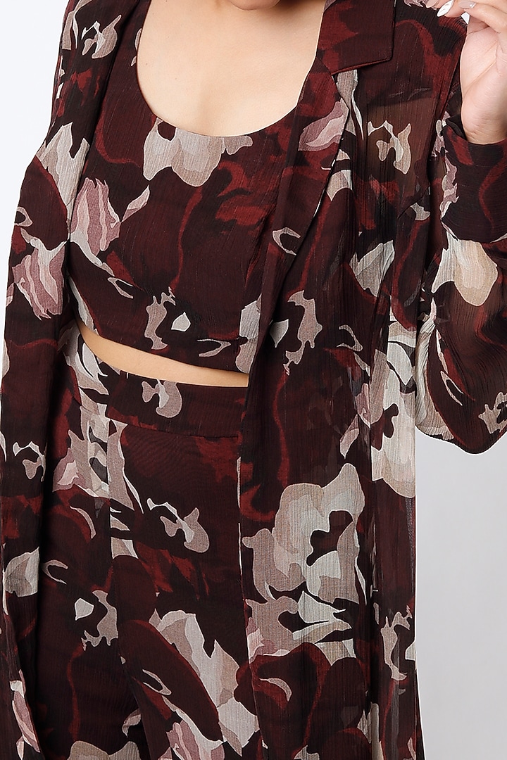 Maroon Digital Printed Cape by Koai at Pernia's Pop Up Shop