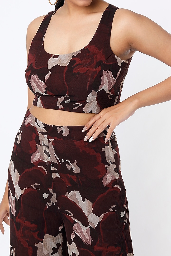 Maroon Digital Printed Bustier by Koai at Pernia's Pop Up Shop