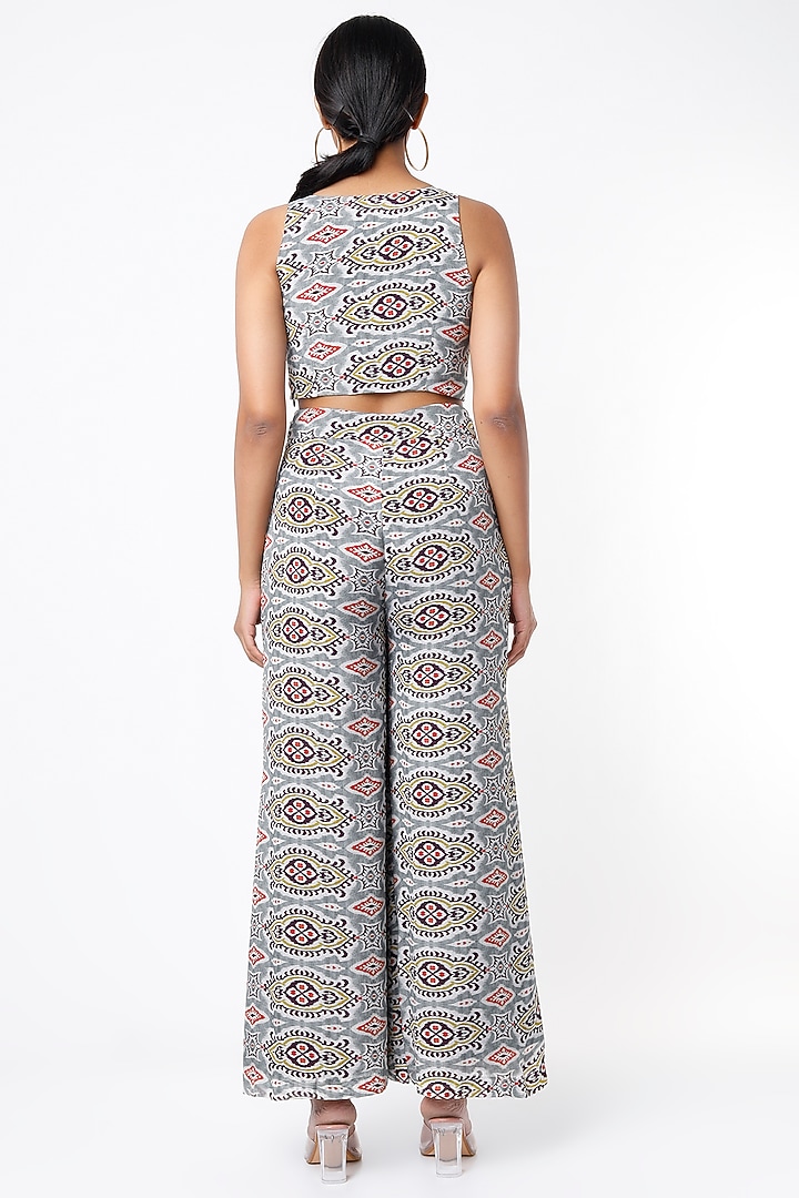 Grey & Orange Digital Printed Pants by Koai at Pernia's Pop Up Shop