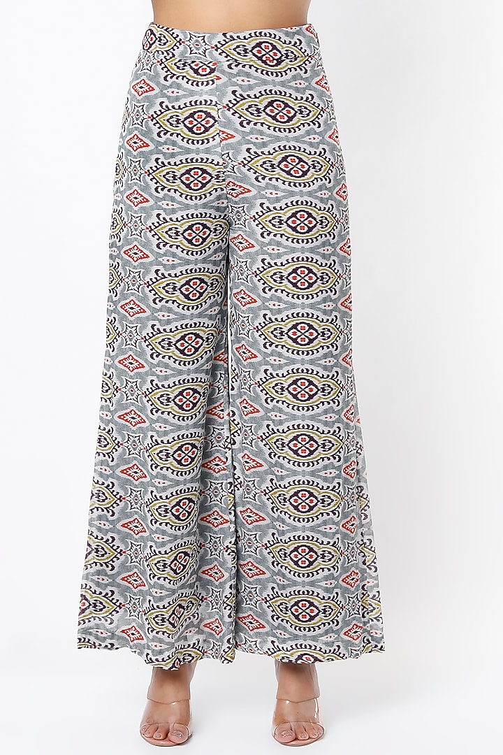 Grey & Orange Digital Printed Pants by Koai at Pernia's Pop Up Shop