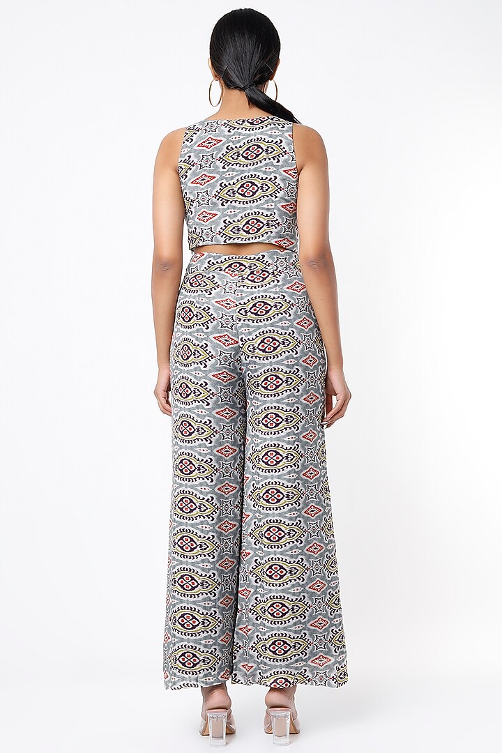 Grey & Orange Digital Printed Bustier by Koai at Pernia's Pop Up Shop