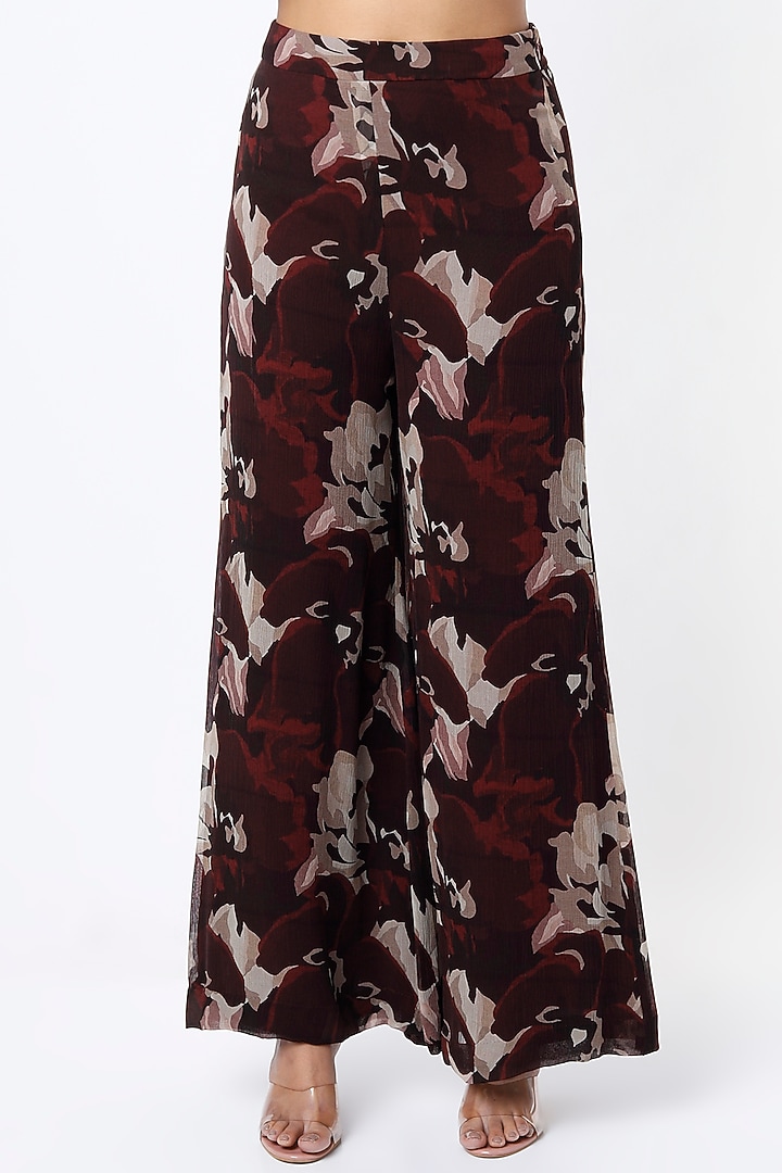 Maroon Digital Printed Pants by Koai at Pernia's Pop Up Shop