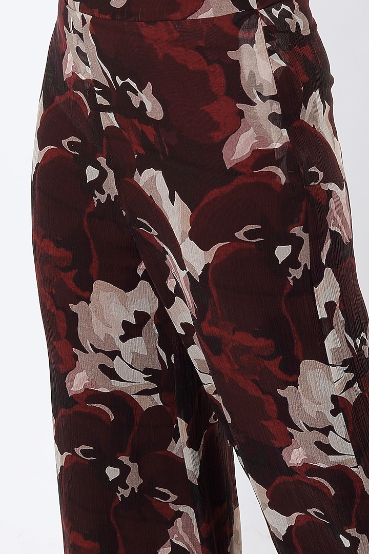 Maroon Digital Printed Pants by Koai at Pernia's Pop Up Shop