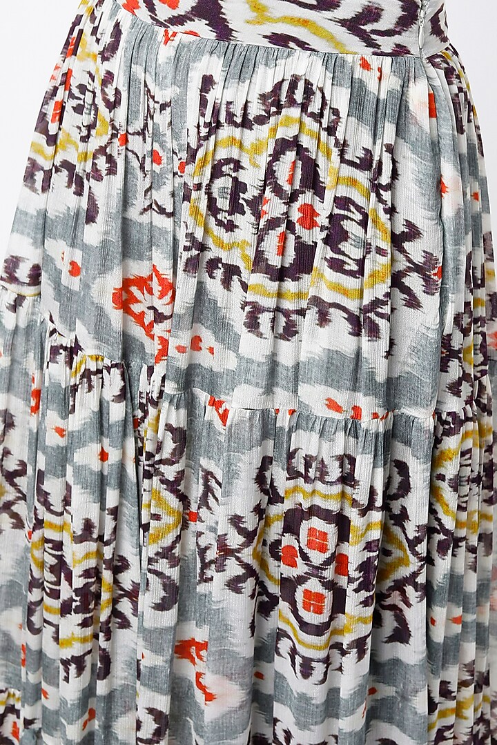 Grey & Orange Printed Skirt by Koai at Pernia's Pop Up Shop