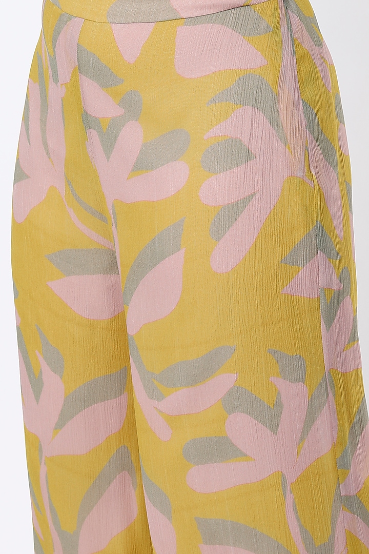 Mustard Floral Printed Pants by Koai at Pernia's Pop Up Shop