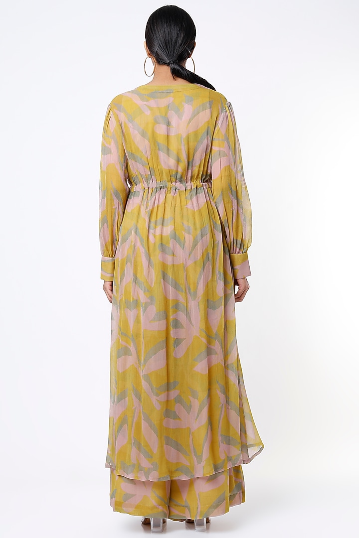 Mustard Floral Printed Cape by Koai at Pernia's Pop Up Shop