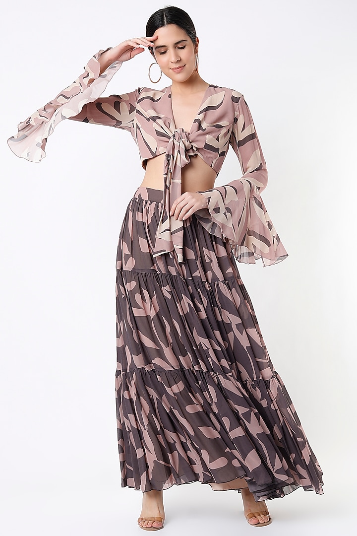 Dull Pink Printed Top by Koai