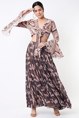 Dull Pink Printed Top by Koai