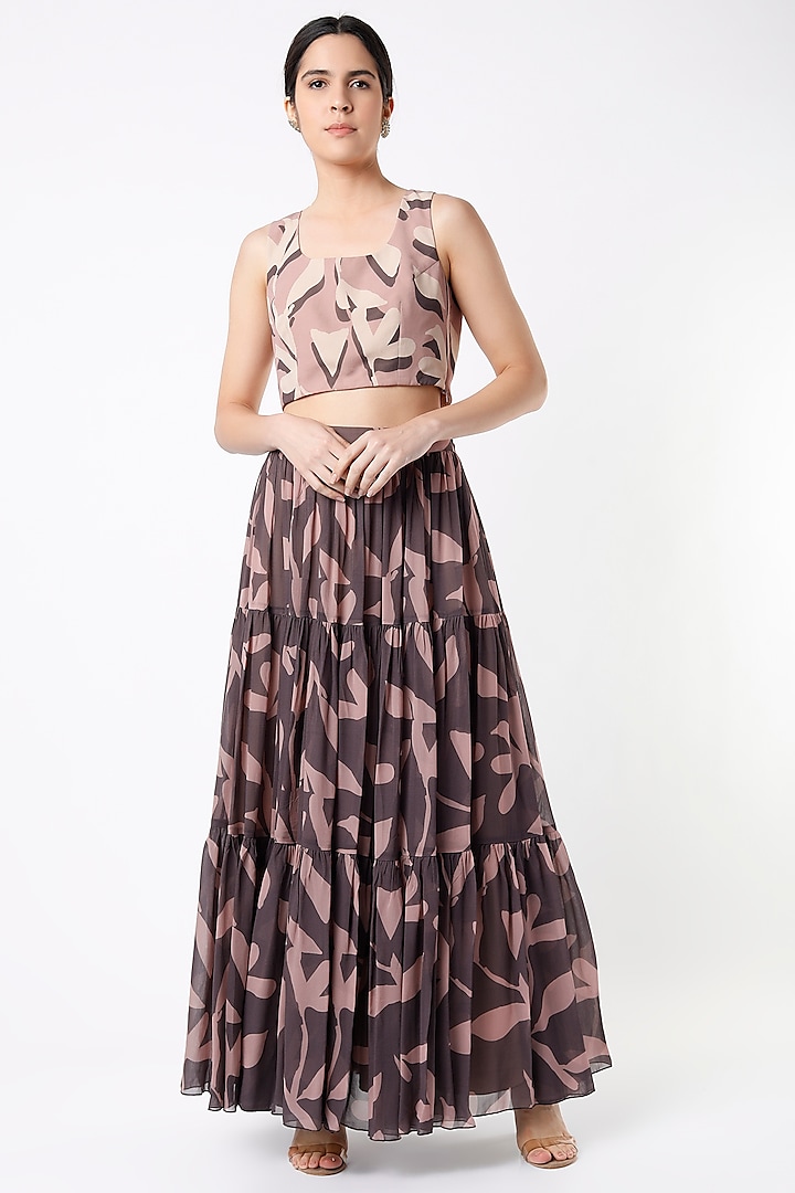 Dull Pink Printed Bustier by Koai