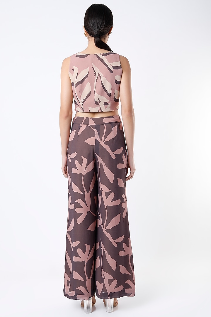 Dull Pink & Deep Purple Printed Pants by Koai at Pernia's Pop Up Shop