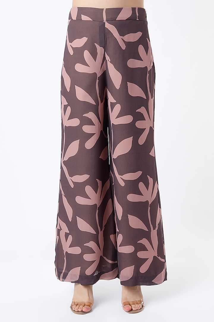 Dull Pink & Deep Purple Printed Pants by Koai at Pernia's Pop Up Shop