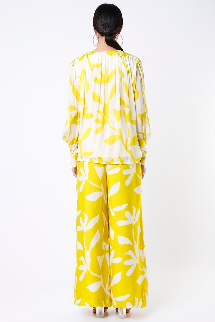 Mustard Floral Printed Top by Koai at Pernia's Pop Up Shop