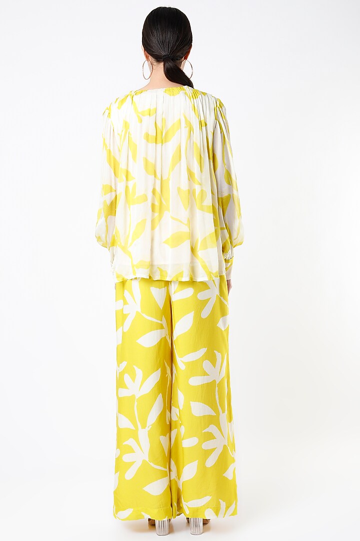 Mustard Printed Pants by Koai at Pernia's Pop Up Shop