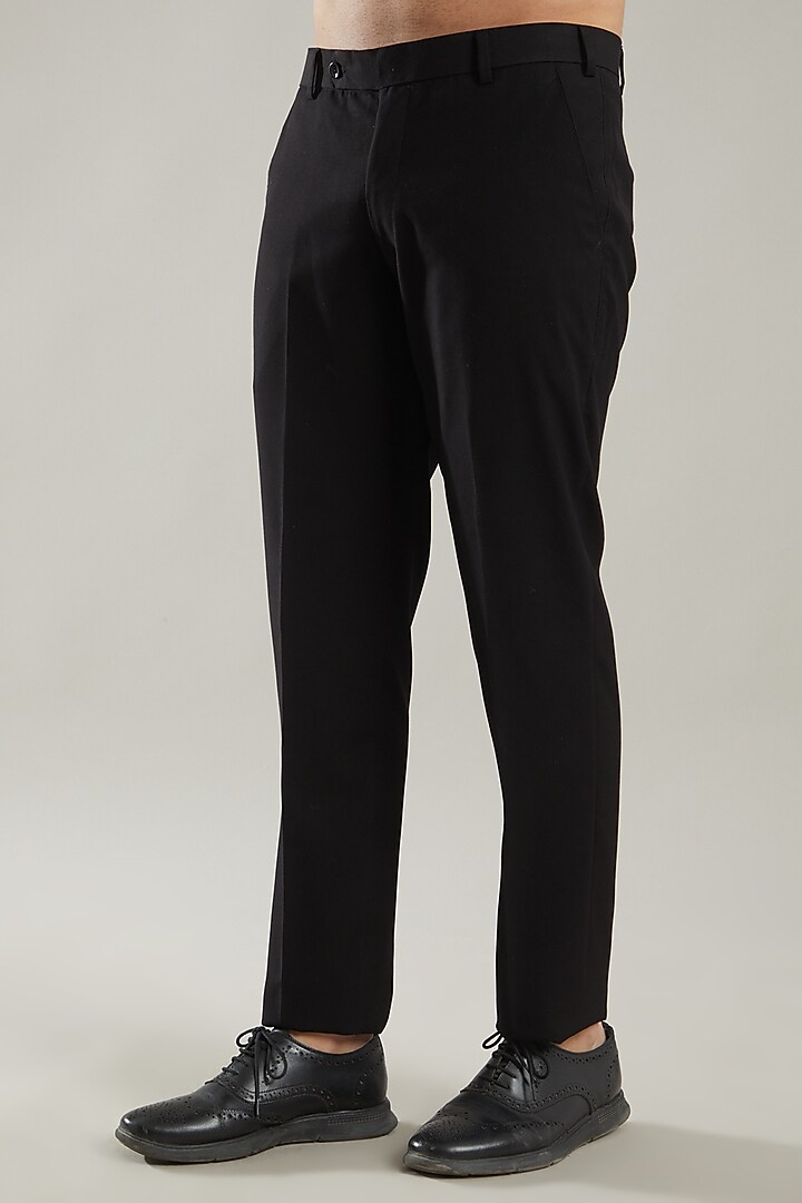 Black Velvet Embroidered Tuxedo Set by KODEXRAUL at Pernia's Pop Up Shop