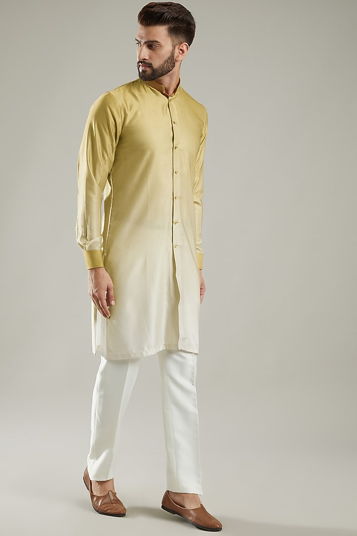 Ivory Silk Thread & Aari Embroidered Bundi Jacket Set by KODEXRAUL at Pernia's Pop Up Shop