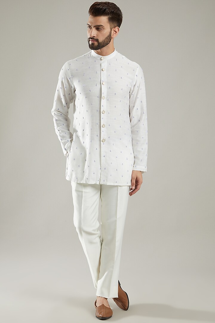 Lilac Embroidered Indo-Western Set by KODEXRAUL at Pernia's Pop Up Shop