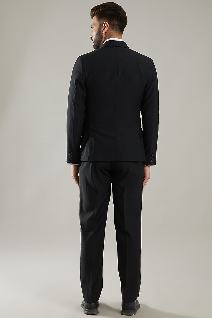 Black Embellished Tuxedo Set by KODEXRAUL at Pernia's Pop Up Shop