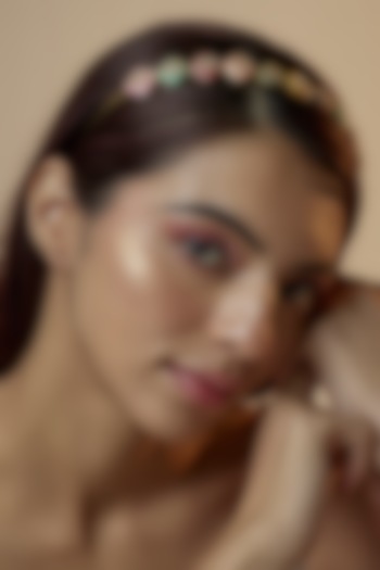 Gold Finish Kundan Polki Hairband by Kohar By Kanika at Pernia's Pop Up Shop