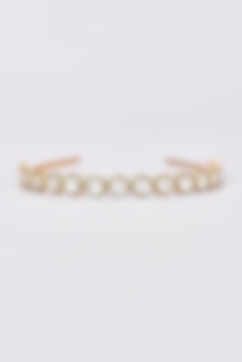 Gold Finish Emerald & Kundan Polki Hairband by Kohar By Kanika at Pernia's Pop Up Shop