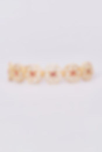 Gold Finish Ruby & Kundan Polki Hairband by Kohar By Kanika at Pernia's Pop Up Shop