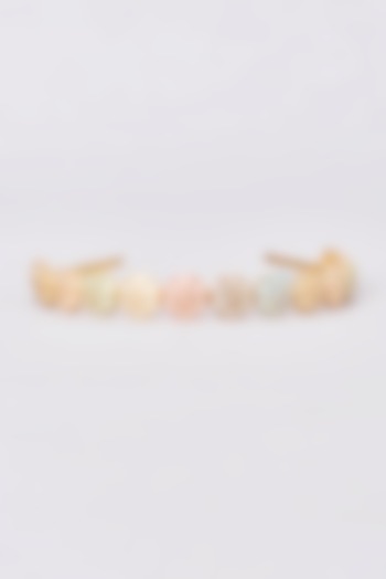 Gold Finish Multi-Colored Kundan Polki Hairband by Kohar By Kanika at Pernia's Pop Up Shop