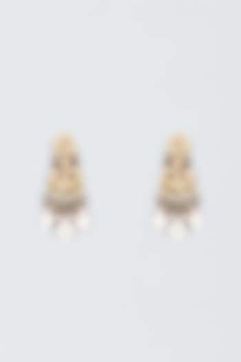 Gold Finish Meenakari Dangler Earrings by Kohar By Kanika at Pernia's Pop Up Shop