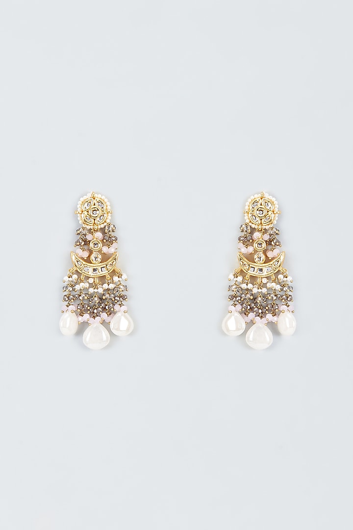 Gold Finish Meenakari Dangler Earrings by Kohar By Kanika at Pernia's Pop Up Shop