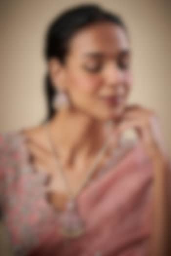 Gold Finish Holdali Stone Long Necklace Set by Kohar By Kanika at Pernia's Pop Up Shop