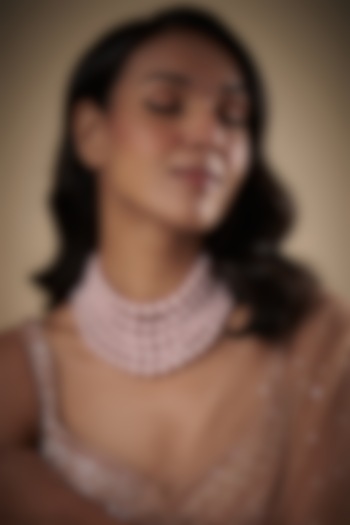 Gold Finish Pearl Choker Necklace by Kohar By Kanika at Pernia's Pop Up Shop