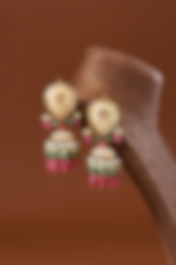 Gold Finish Semi-Precious Stones Dangler Earrings by Kohar By Kanika at Pernia's Pop Up Shop