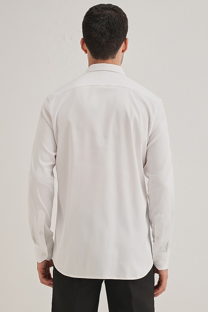 White Cotton Hand Embroidered Party Wear Shirt by Komal Kothari at Pernia's Pop Up Shop