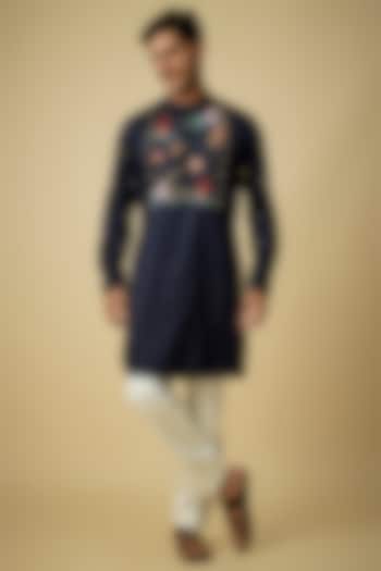 Navy Blue Cotton Kurta by Komal Kothari at Pernia's Pop Up Shop