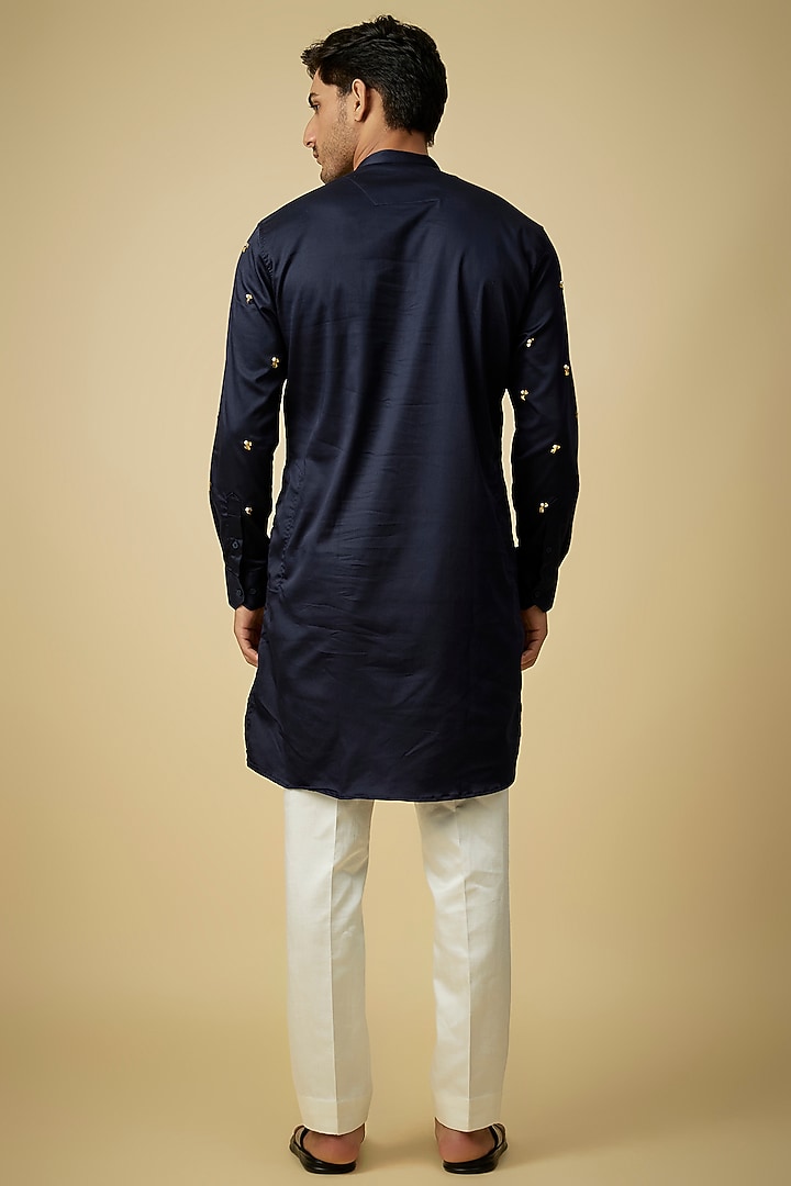 Navy Blue Cotton Kurta by Komal Kothari at Pernia's Pop Up Shop