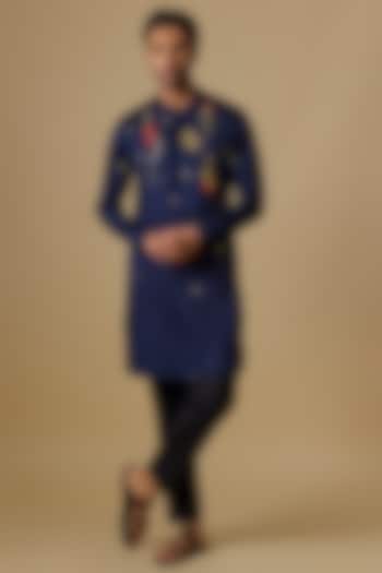 Navy Cotton Kurta by Komal Kothari at Pernia's Pop Up Shop