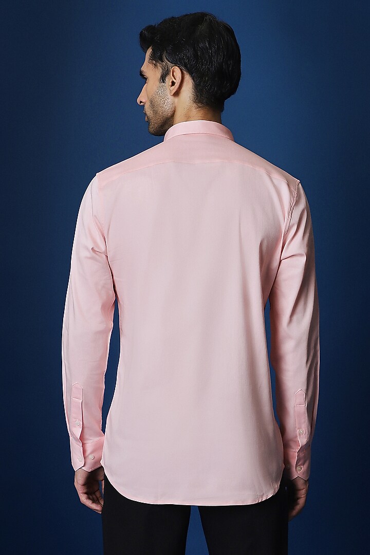 Baby Pink Cotton Hand Embroidered Party Wear Shirt by Komal Kothari at Pernia's Pop Up Shop